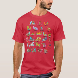Kids Alphabet Briefe AZ mit ABCs für Tiere Gelernt T-Shirt