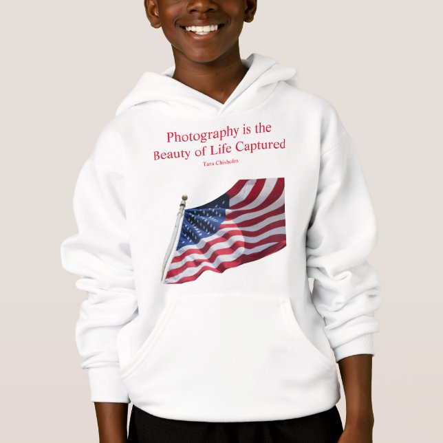 Kid's American Flag Hooded Sweatshirt (Vorderseite)