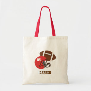 Kids American Football and Red Helmet Personalisie Tragetasche