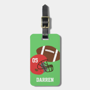 Kids American Football und roter Helm Gepäckanhänger