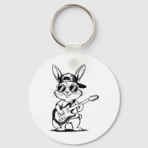 Kids Angesagt-hop Sungl Bunny Holding Guitar Happy Schlüsselanhänger