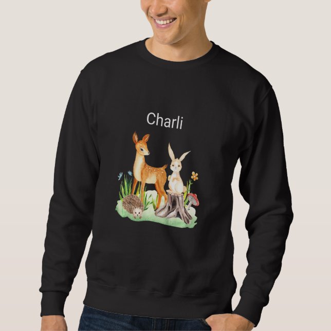 Kids Animal deer rabbit hedgehog Charli Sweatshirt (Vorderseite)