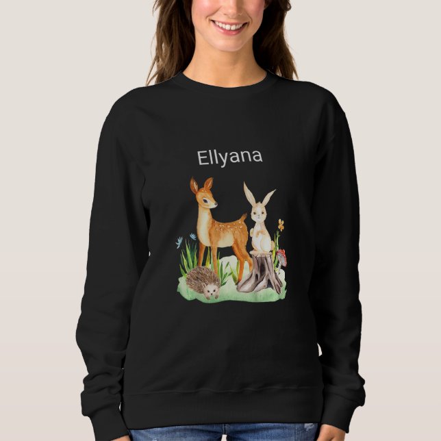 Kids Animal deer rabbit hedgehog Ellyana Sweatshirt (Vorderseite)