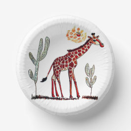 Kid's Animal Giraffe Bowl 7" Papier Pappteller