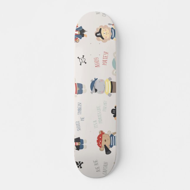 Kids Animal Party Pirate Skateboard (Vorne)