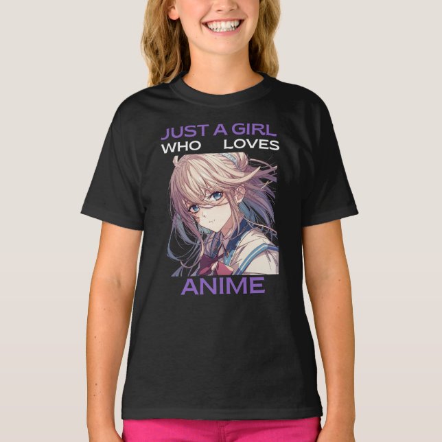 Kids Anime Girl Graphic T - Shirt (Vorderseite)