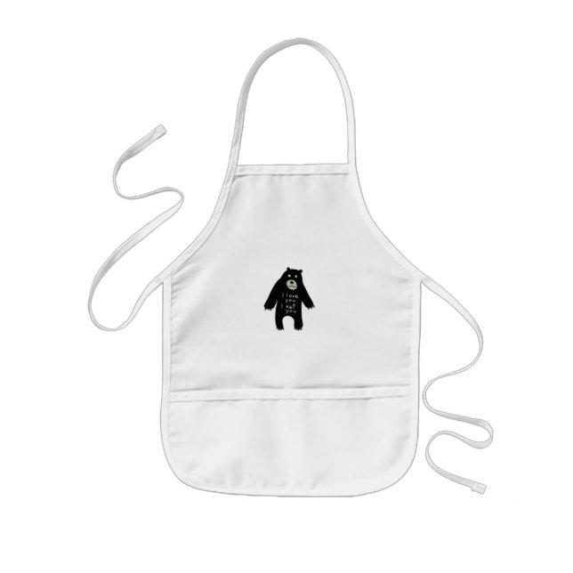 Kids apron with bear illustration kinderschürze (Vorne)