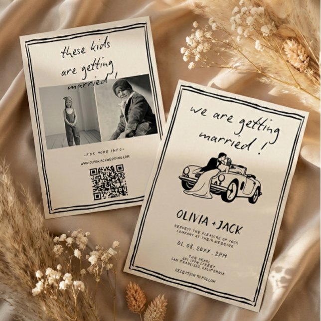 Kids Are Getting Married Photo QR Code Wedding Einladung (Von Creator hochgeladen)