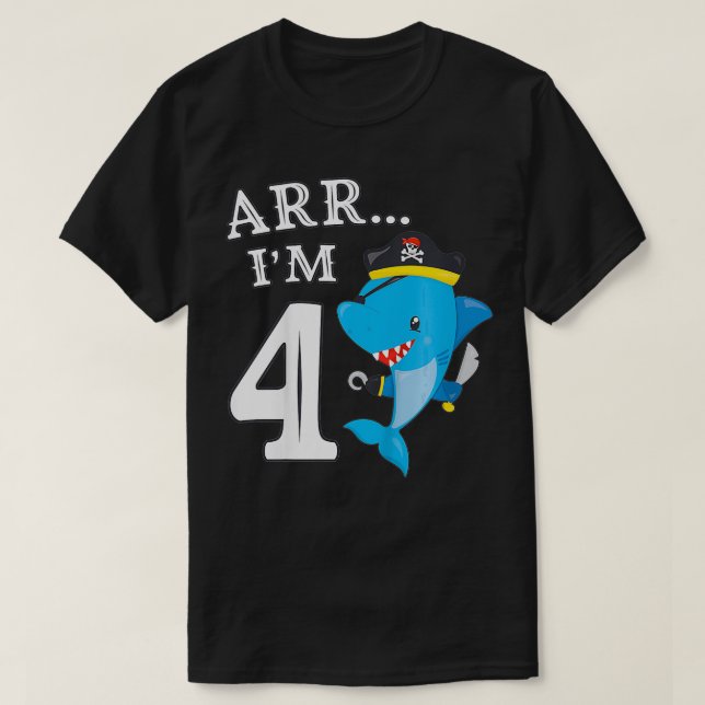 Kids ARR I'M 4 Birthday Pirat I 4th Birthday Sha T-Shirt (Design vorne)