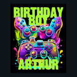 Kids Arthur Birthday Boy Video Game Birthday Gamer Poster<br><div class="desc">Kids Arthur Birthday Boy Video Game Birthday Gamer Arthur</div>