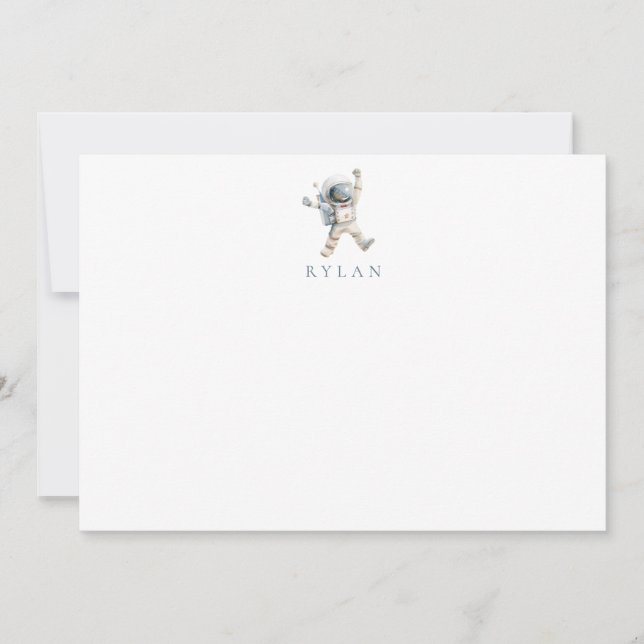 Kid's Astronaut Personalisiert Mitteilungskarte (Vorderseite)