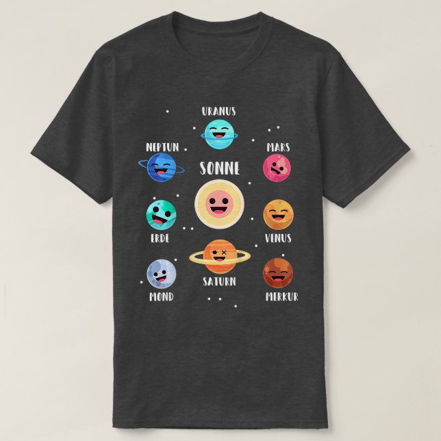 Kids Astronaut Space Planets Galaxy Space Solar Sy T-Shirt (Design vorne)