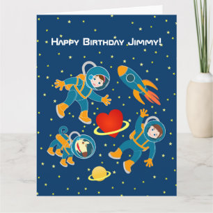 Kids Astronauten Raumfahrt Liebe Karte