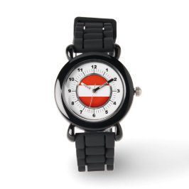 Kid's Austria Flag Silver Glitzer Strap Watch Armbanduhr