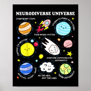 Kids Autismus Bewusstsein Neurodiverses Universum Poster