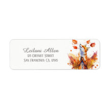 Kids Autumn Watercolor Happy Fox Rücksendeadresse