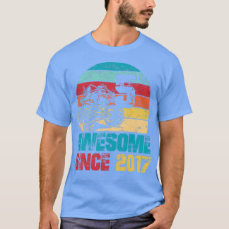Kids Awesome Since 2017 5th Birthday Monster Truck T-Shirt