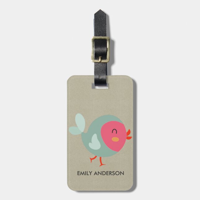 KIDS BABY NIEDLICH PERSONALISIERT PINK KRAFT BABY  GEPÄCKANHÄNGER (Vorderseite vertikal)