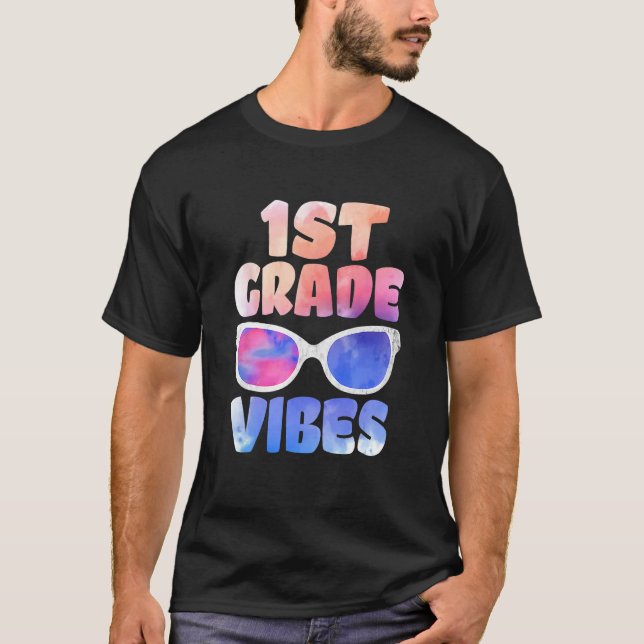 Kids Back To School 1st Grade Vibes First Day Teac T-Shirt (Vorderseite)