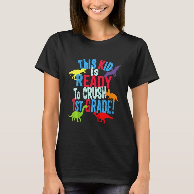 Kids Back To School Dinosaur This Kid is Ready To  T-Shirt (Vorderseite)