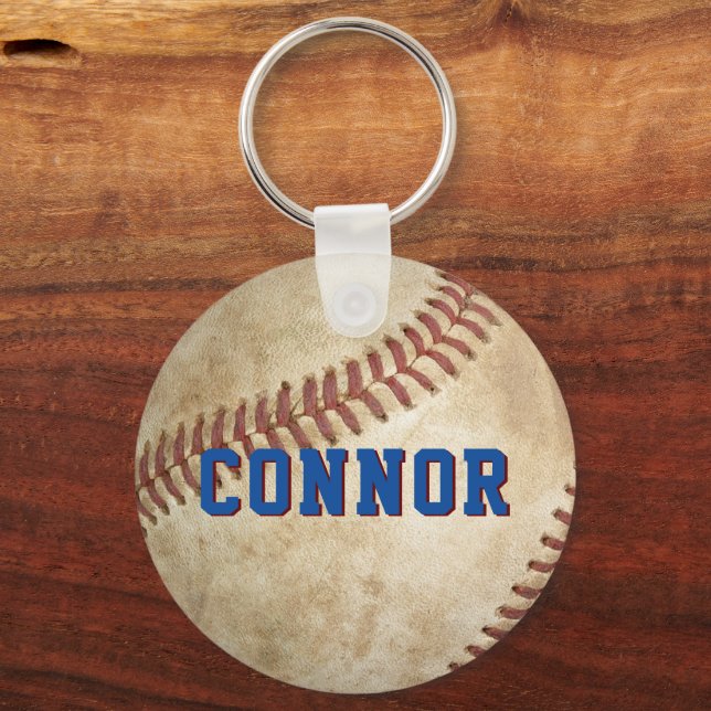Kids Baseball Personalisiert Backpack Schlüsselanhänger (Vorderseite)