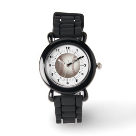 Kid's Baseball Silver Glitzer Strap Watch Armbanduhr
