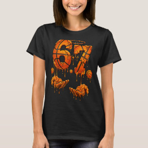 Kids Basketball 67 sechs sieben lustiges Geburtsta T-Shirt