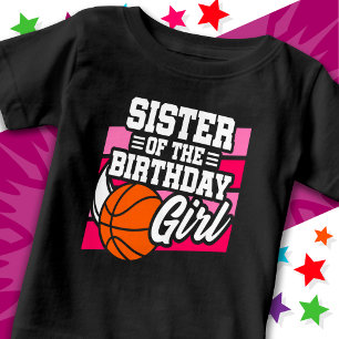 Kids Basketball Party Schwester des Geburtstagsmäd Baby T-shirt