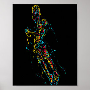 Kids Basketballspieler Abstract Dad Spiel Poster