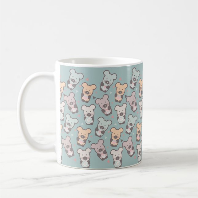 Kids Bears and Donuts Pattern Kaffeetasse (Links)