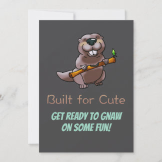 Kids Beaver Birthday Invite – Built for Cute Einladung