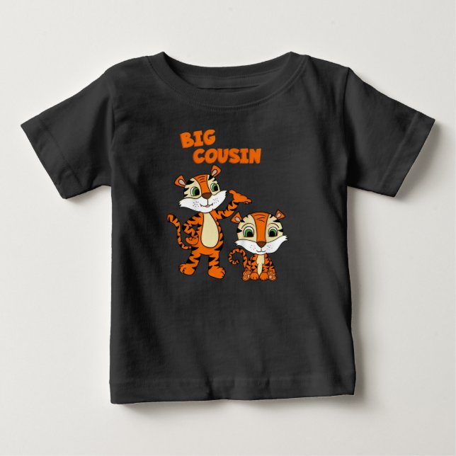 Kids big cousin boy tiger baby t-shirt (Vorderseite)