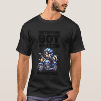 Kids Biker Motorrad Riding Honey Badger Boys T-Shirt