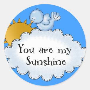 Kid's Bird Sun Du bist meine Sonne Runder Aufkleber