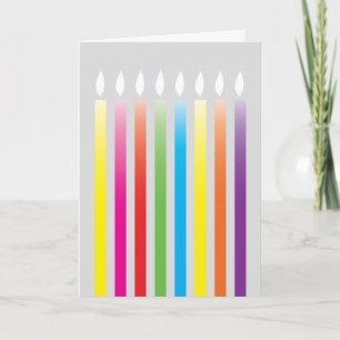 Kid's birthday colorful candles custom card karte