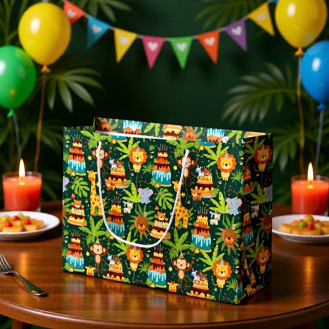 Kids Birthday Jungle Themed Gift Bag Große Geschenktüte (Von Creator hochgeladen)
