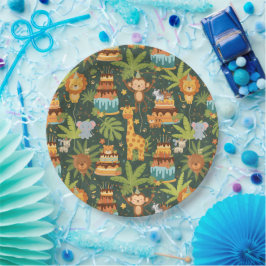 Kids Birthday Jungle Themed Paper Plates Pappteller