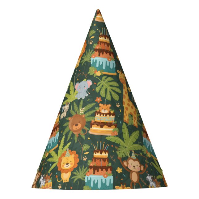 Kids Birthday Jungle Themed Party Hats Partyhütchen (Vorderseite)