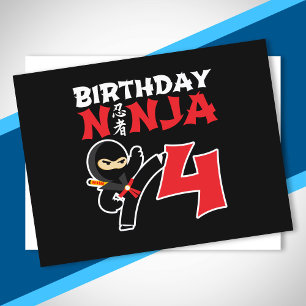Kids Birthday Ninja - 4 Year Old Party Theme Postkarte