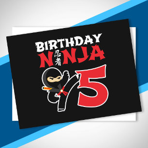 Kids Birthday Ninja - 5 Year Old Party Theme Postkarte