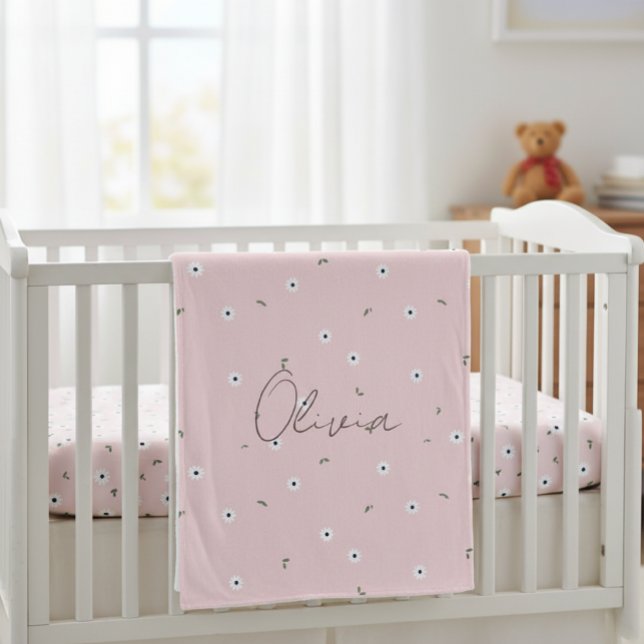 Kids' Blanket with Pink Daisies - Delicate Design Fleecedecke (Von Creator hochgeladen)
