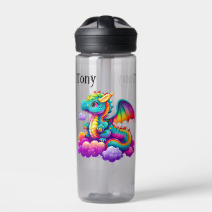 Kids Blauer Drache Personalisieren Trinkflasche