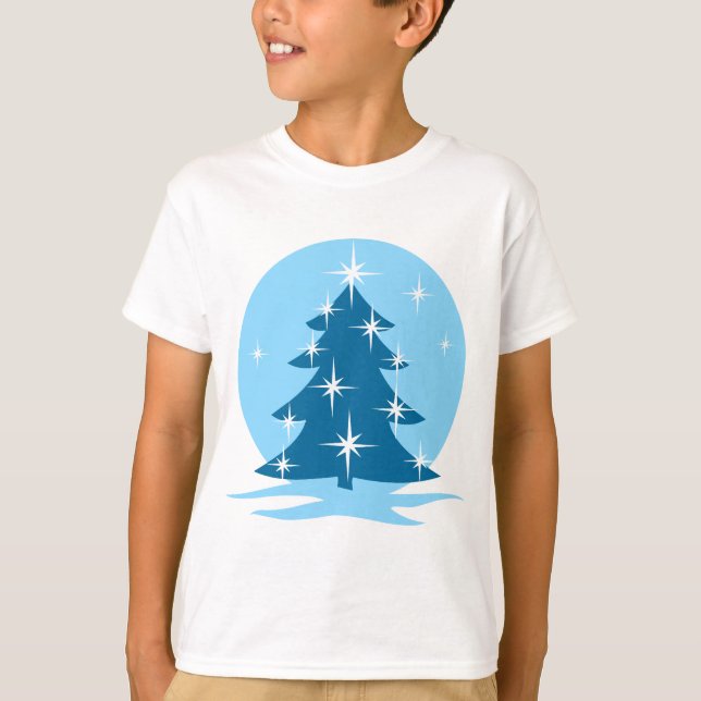 Kid's Blue Christmas Sweatshirt Classic Holiday T-Shirt (Vorderseite)