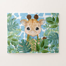 Kids Blue Jungle Giraffe in a Bow Tie