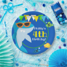 Kids Blue Shark Fintastic Birthday