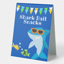 Kids Blue Shark Fintastic Birthday Tischaufsteller