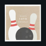Kids Bowling Birthday Party Serviette<br><div class="desc">Kinder Bowling Geburtstagsparty.</div>