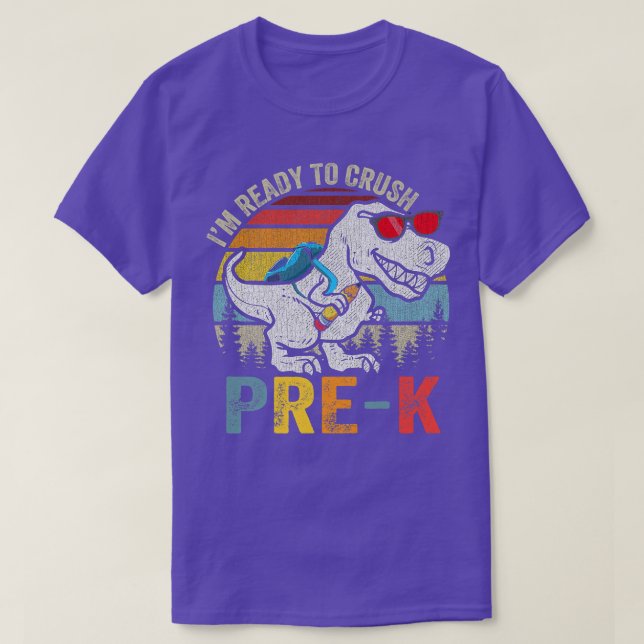 Kids brechen vor dem K Dinosaurier-Monster-Truck z T-Shirt (Design vorne)