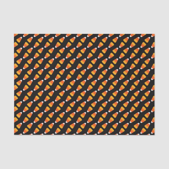 Kids Bright Orange Halloween Candy Mais auf schwar Seidenpapier (Vorderseite)