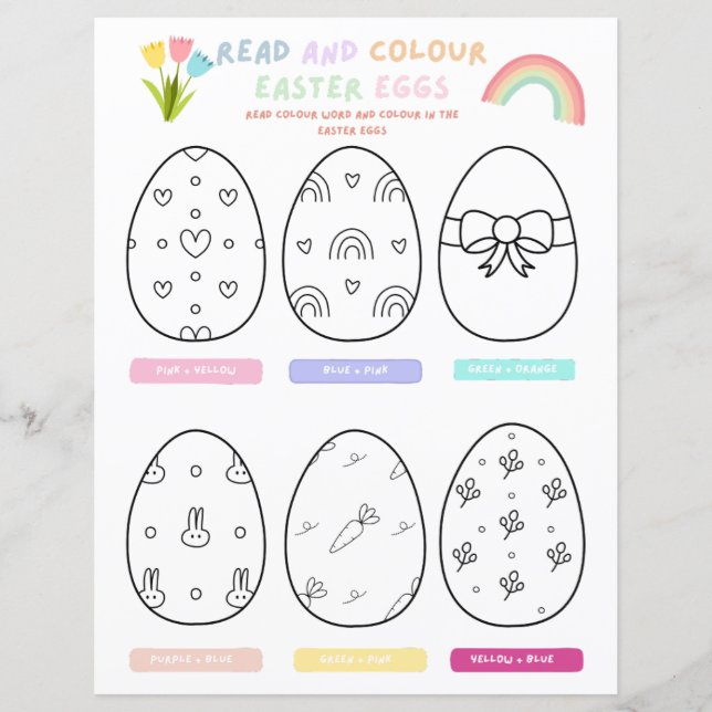 Kids Budget Lesen und Farbenspiel Ostereier Party (Vorderseite)